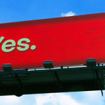 CBS billboards in Atlanta with sky in background.